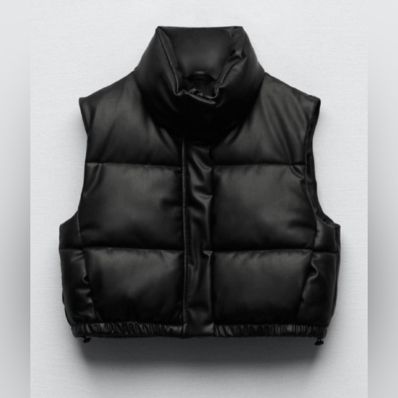 Zara Jackets & Blazers - Zara Faux Leather Puffer Vest